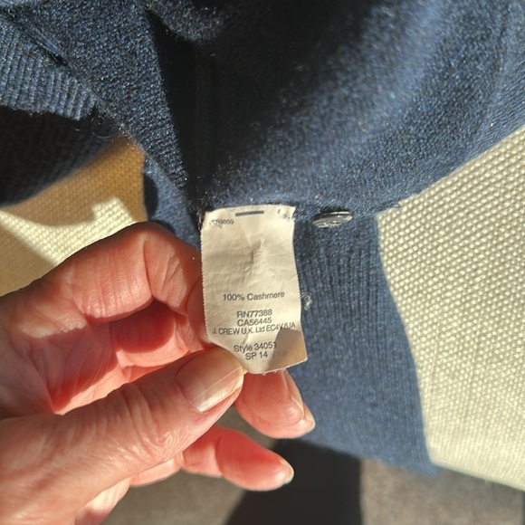 J Crew 100% Cashmere Hoody, Navy, Medium, EUC - Picture 8 of 8